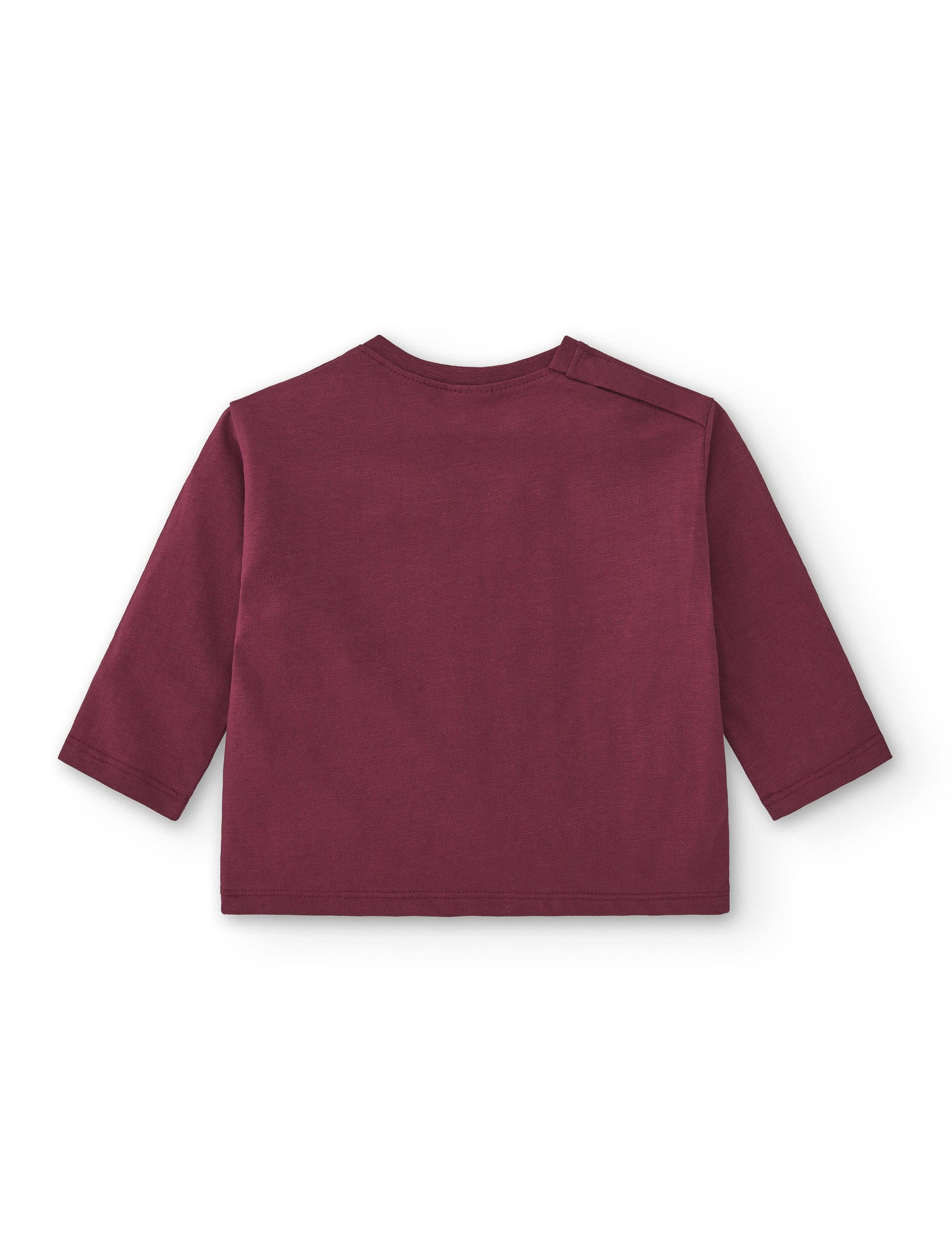 Camiseta de bebé básica en color burdeos smile Charanga