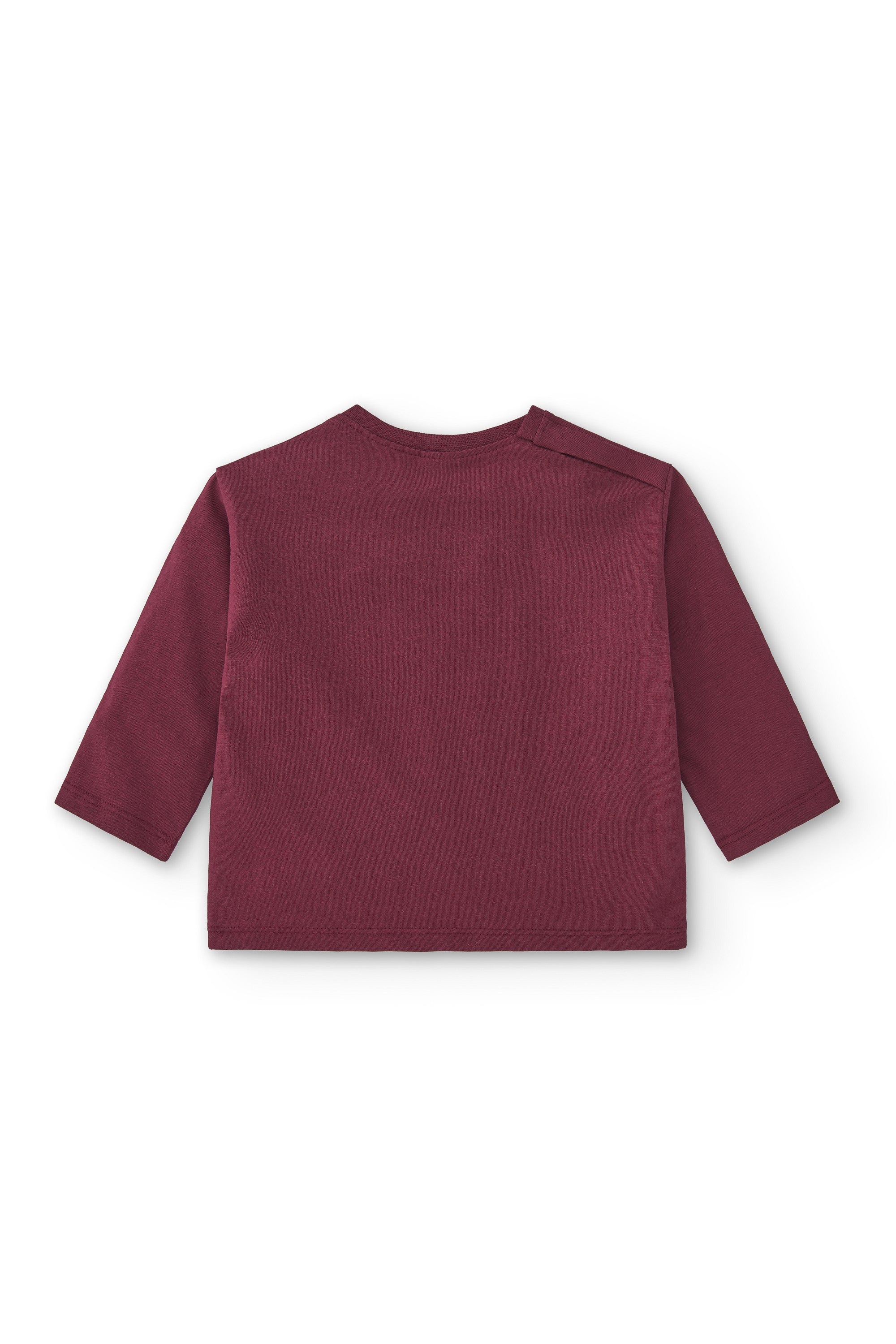 Camiseta de bebé básica en color burdeos smile Charanga