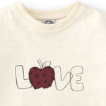 Camiseta de bebé de manga larga color crudo texto LOVE Outlet