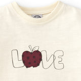 Camiseta de bebé de manga larga color crudo texto LOVE Outlet