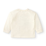 Camiseta de bebé de manga larga color crudo con dibujo monstruo Outlet