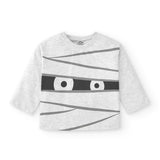 Camiseta de bebé gris dibujo momia Charanga