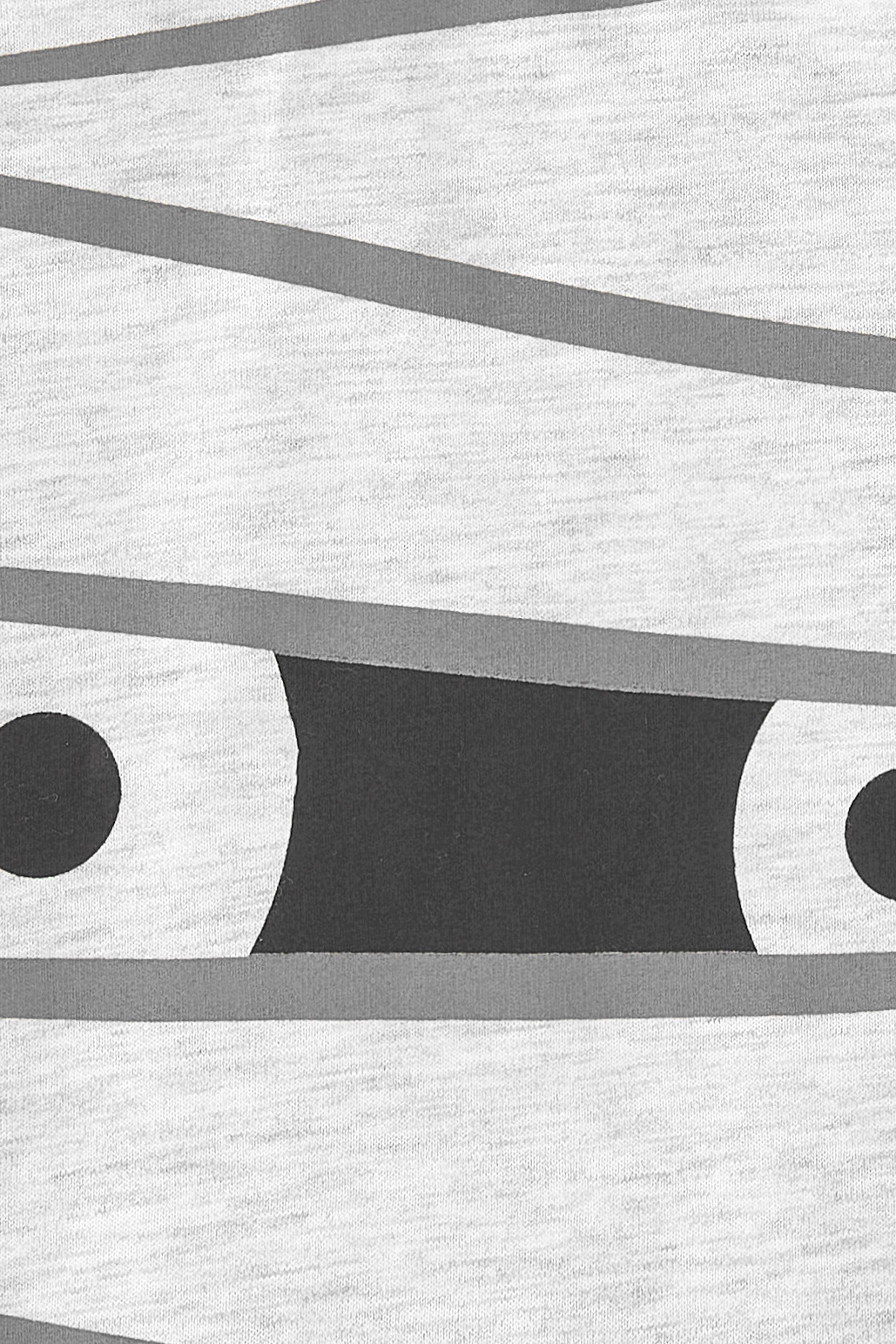 Camiseta de bebé gris dibujo momia Charanga