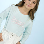 Camiseta de niña aguamarina VERANO/Charanga