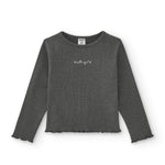 Camiseta de niña antracita mensaje Charanga