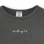 Camiseta de niña antracita mensaje Charanga