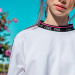 Sudadera de niña color blanco con cordón Outlet