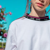 Sudadera de niña color blanco con cordón Outlet