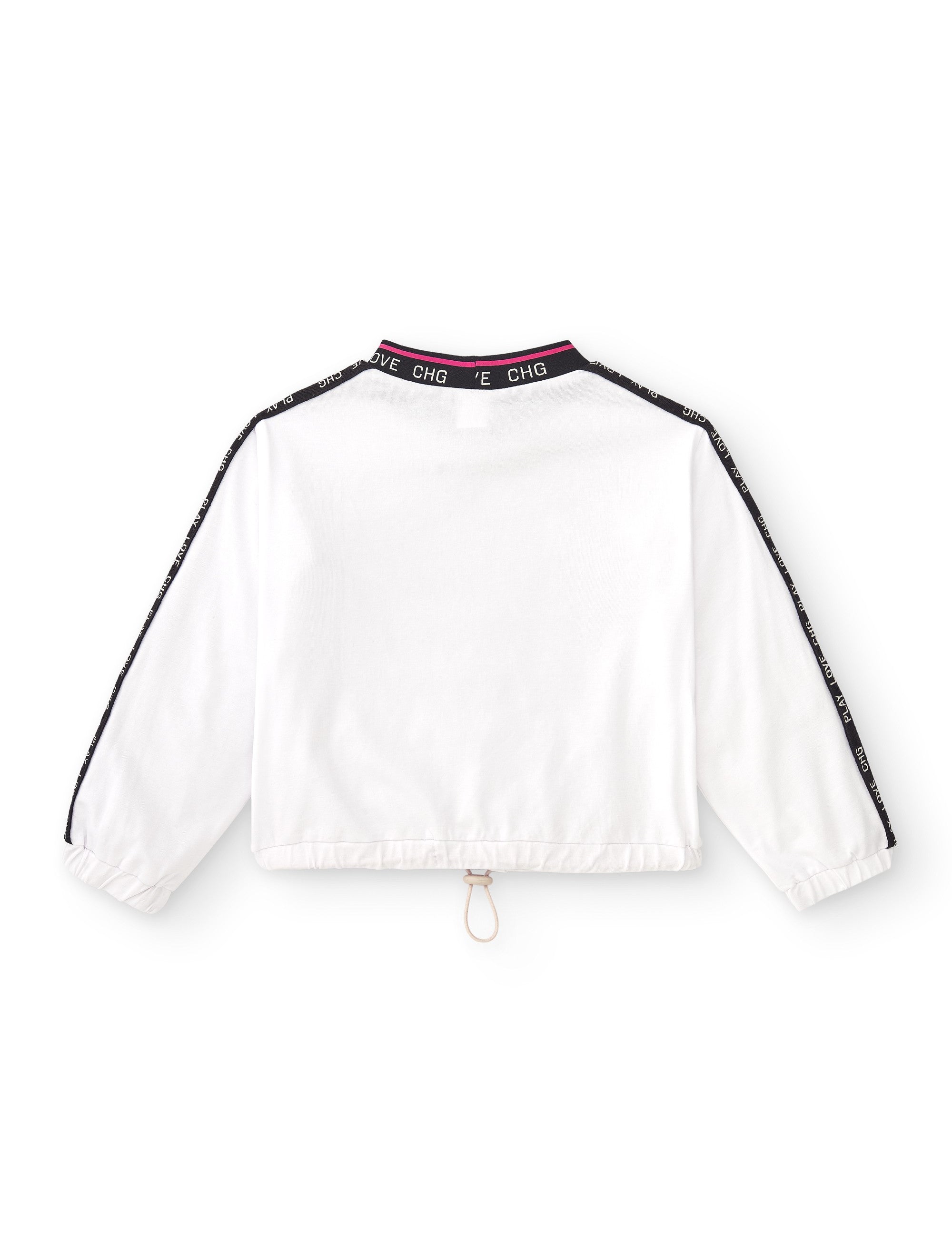Camiseta de niña color blanco con cordón Outlet