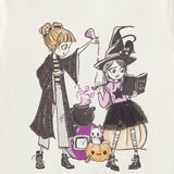 Camiseta de niña en color crudo con dibujo de brujas Charanga