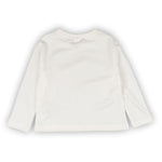 Camiseta de niña color crudo estampado de corazón Outlet