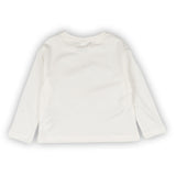 Camiseta de niña color crudo estampado de corazón Outlet