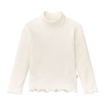 vista frontal camiseta básica niña crudo