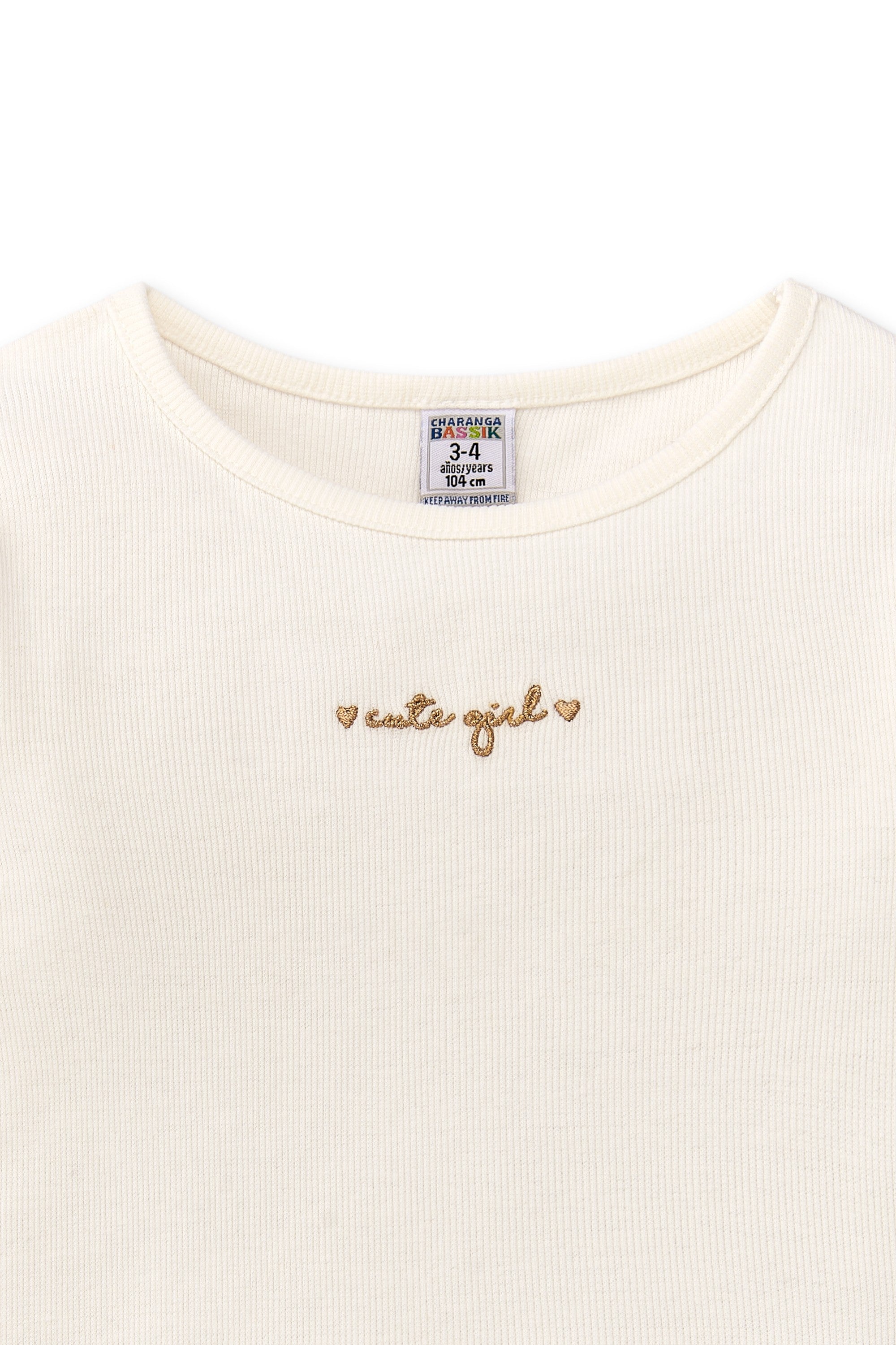 Camiseta de niña en color crudo cute girls Charanga