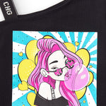 Camiseta de niña negro VERANO/Outlet