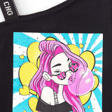 Camiseta de niña negro VERANO/Outlet