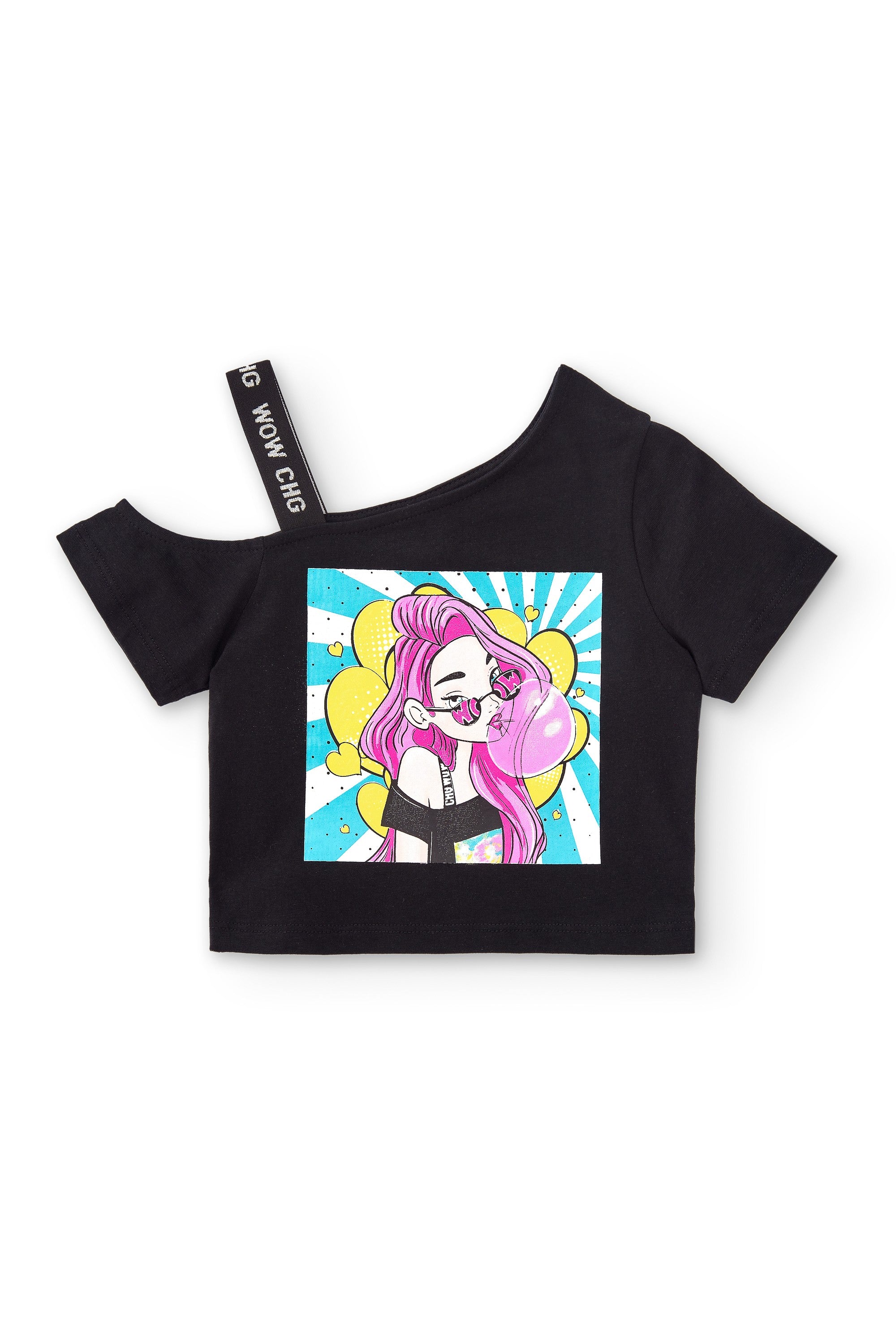 Camiseta de niña negro VERANO/Outlet