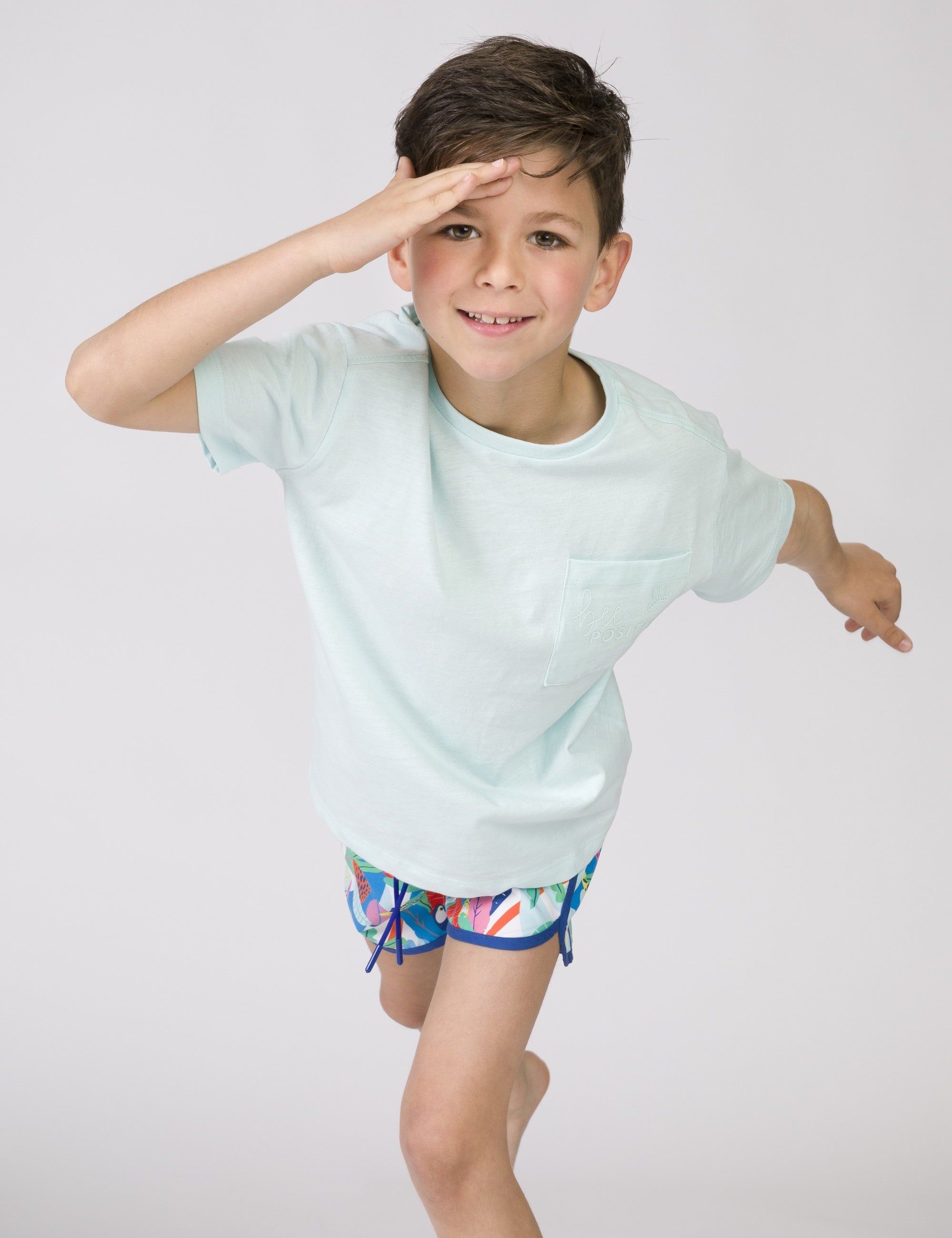 Camiseta de niño aguamarina VERANO/Charanga