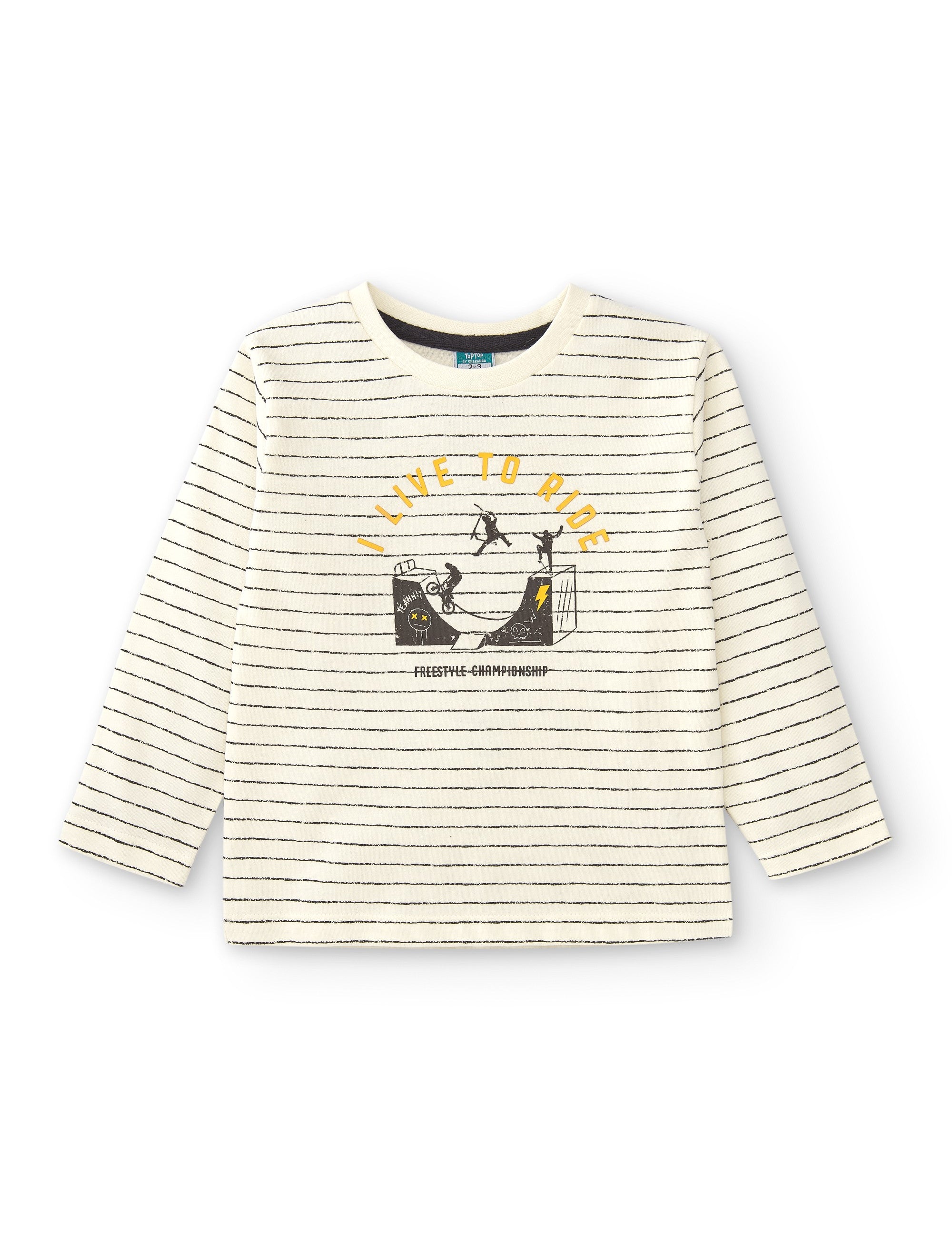 Camiseta de niño en color antracita dibujo rider Charanga