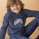 Camiseta de NIÑO azul con capucha Outlet