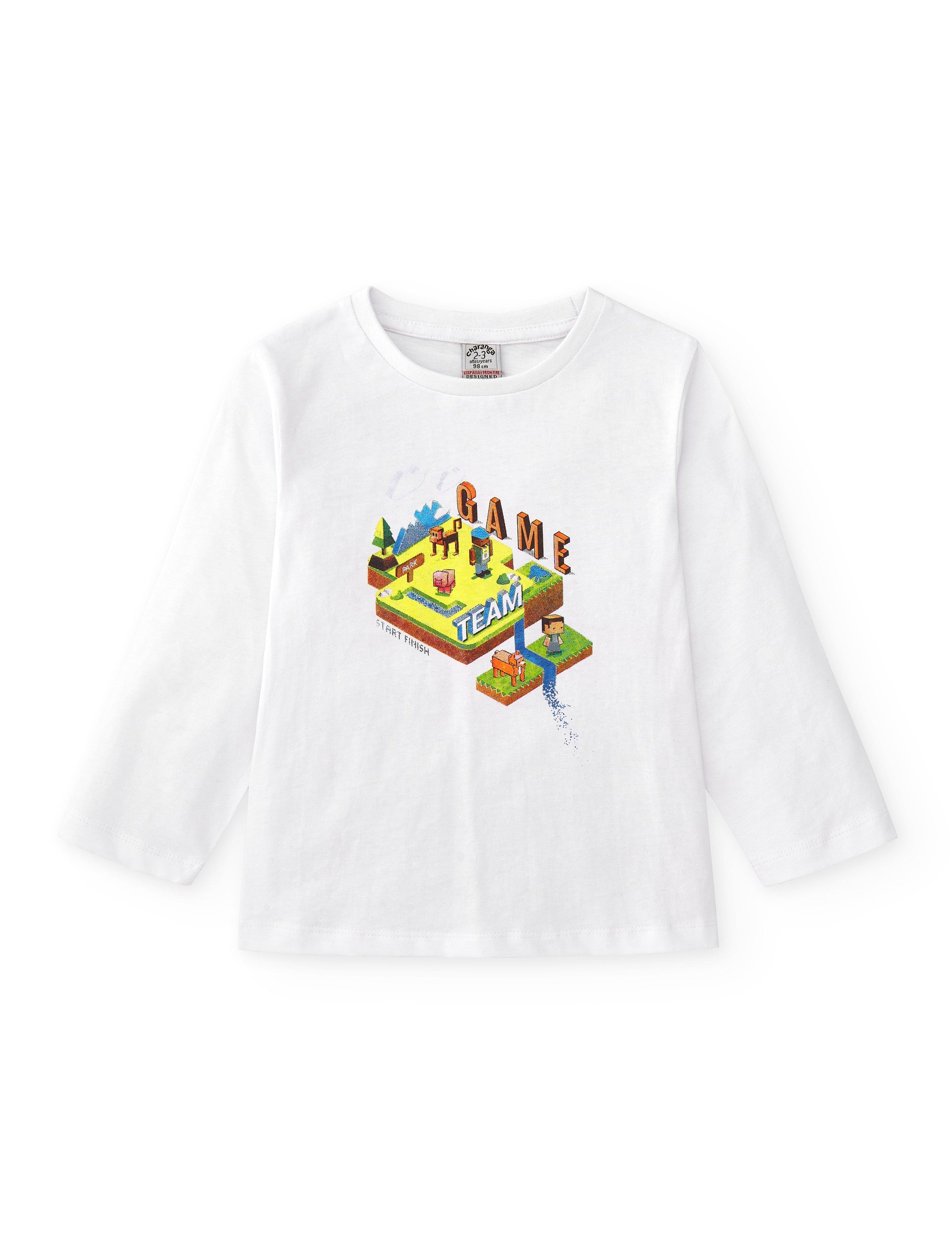 Camiseta de niño en color blanco con dibujo Charanga