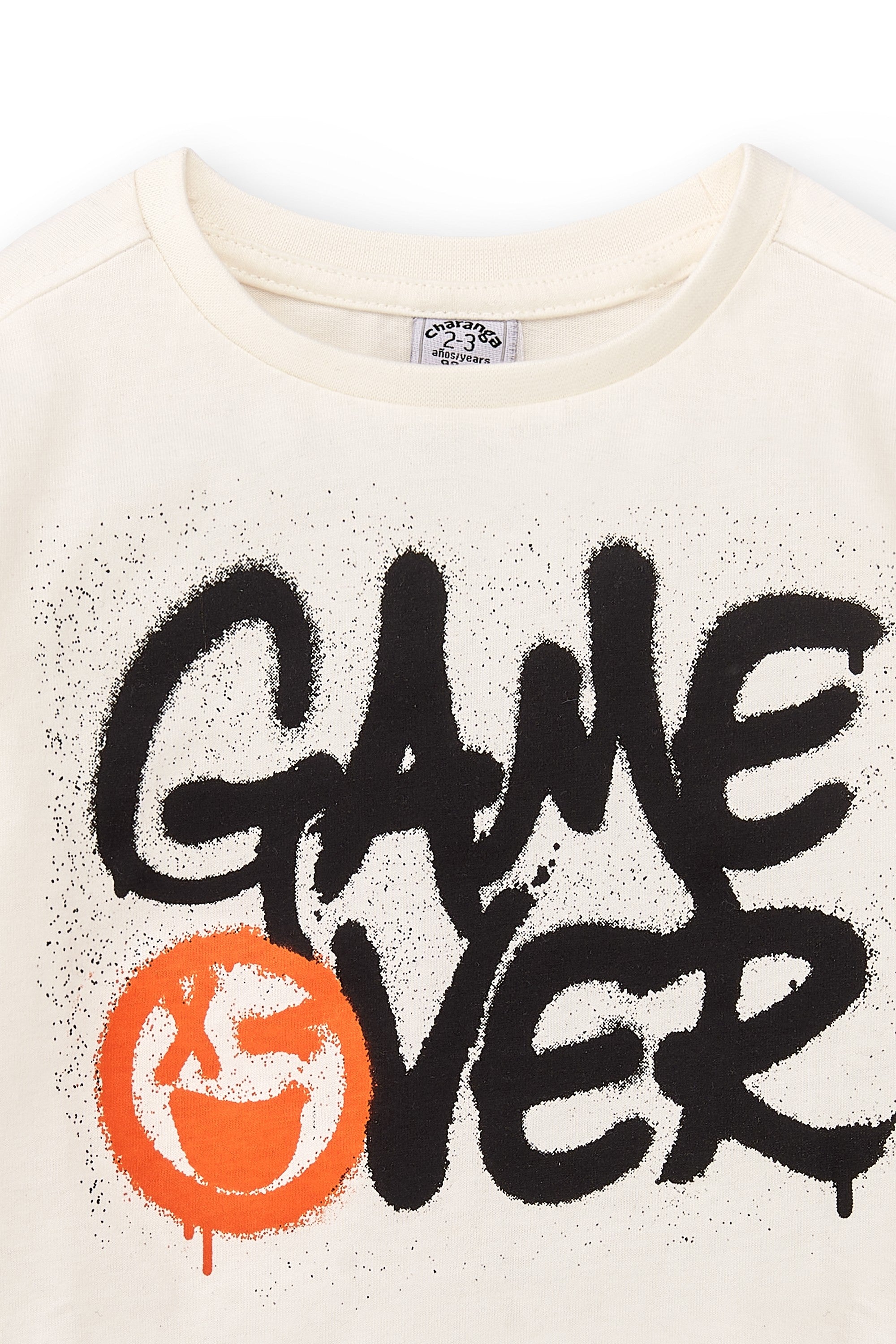 Camiseta de niño color crudo Game Over Outlet
