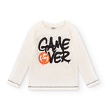 Camiseta de niño color crudo Game Over Outlet