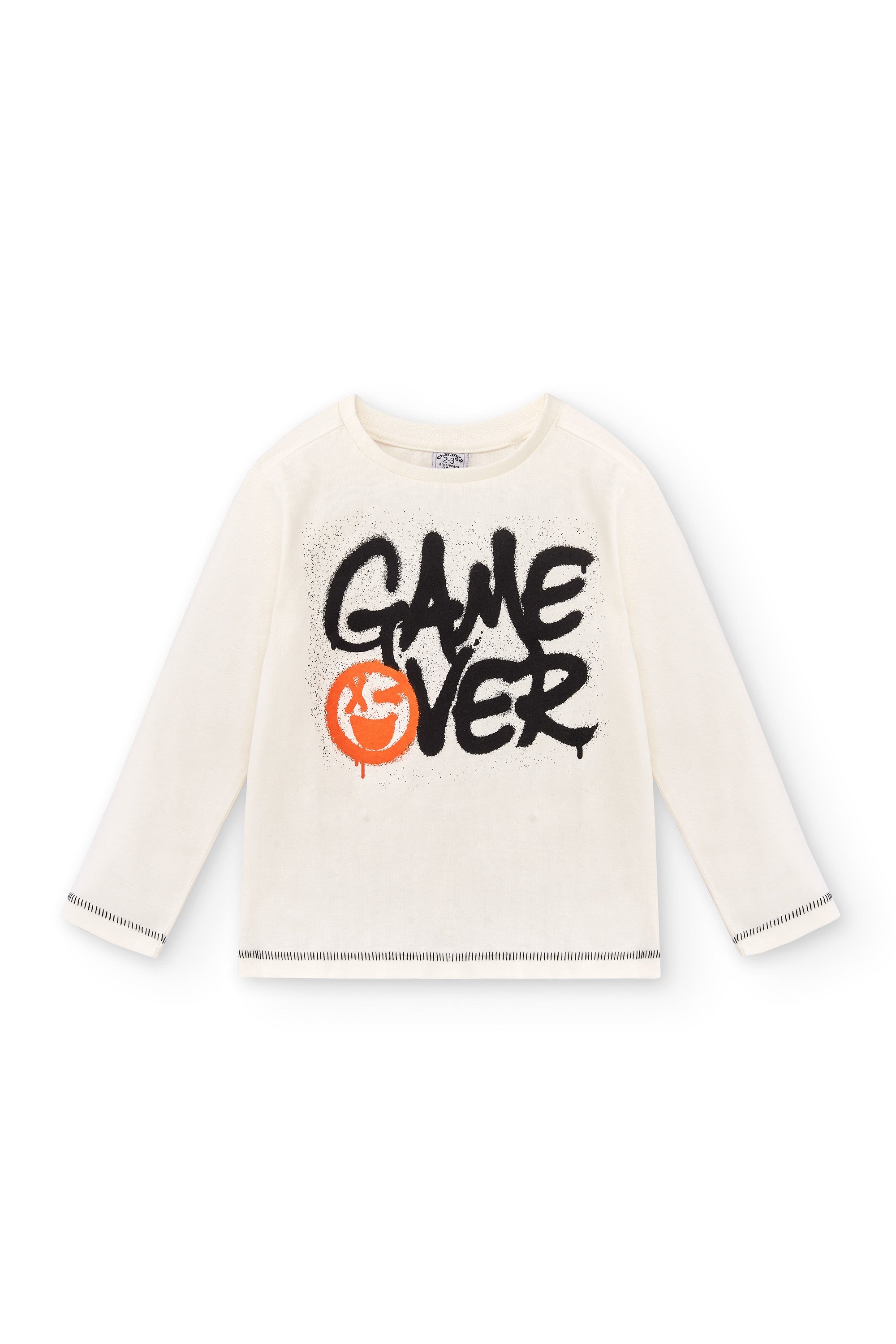 Camiseta de niño color crudo Game Over Outlet