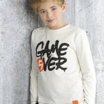 Camiseta de niño color crudo Game Over Outlet