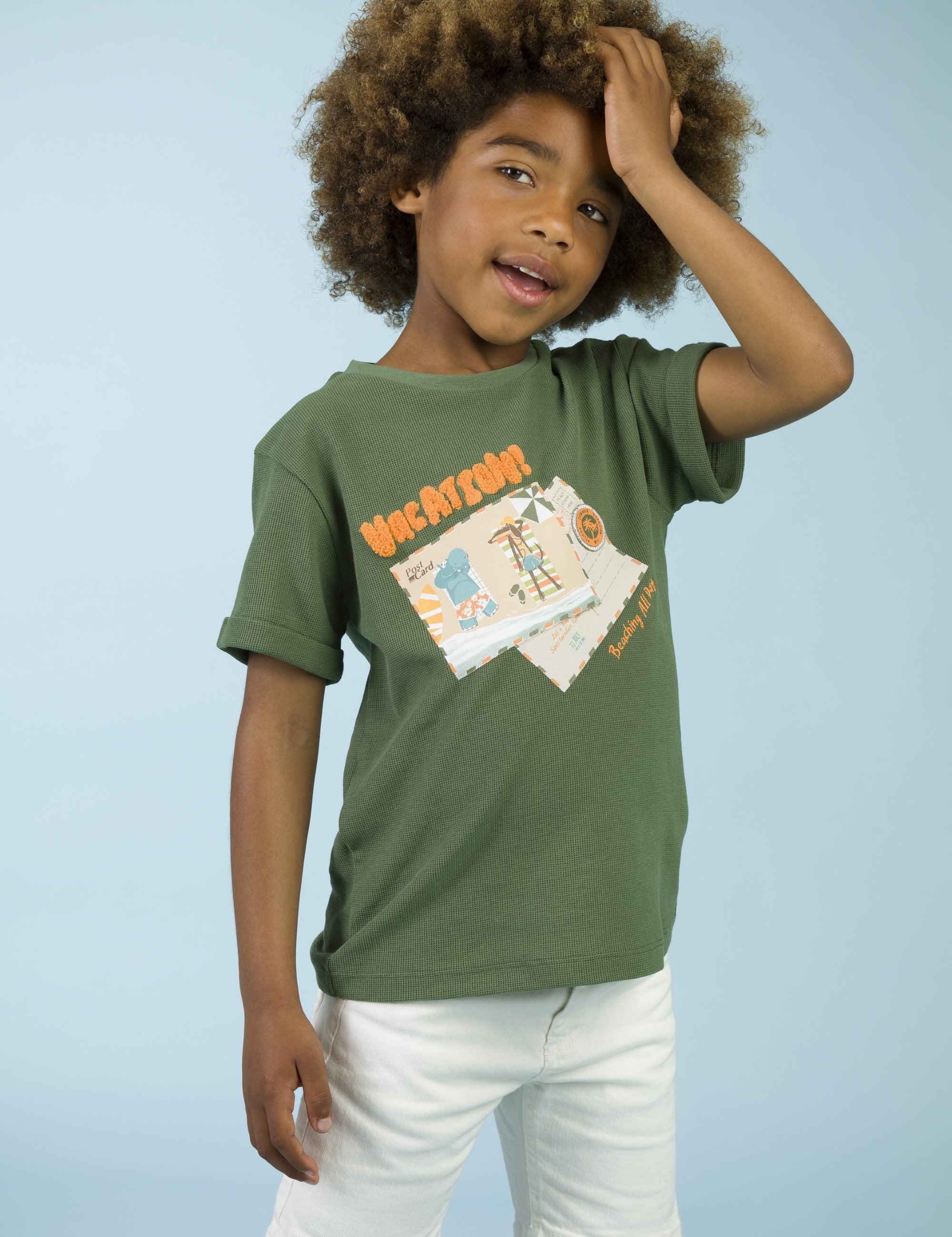 Camiseta de niño kaki VERANO/Outlet