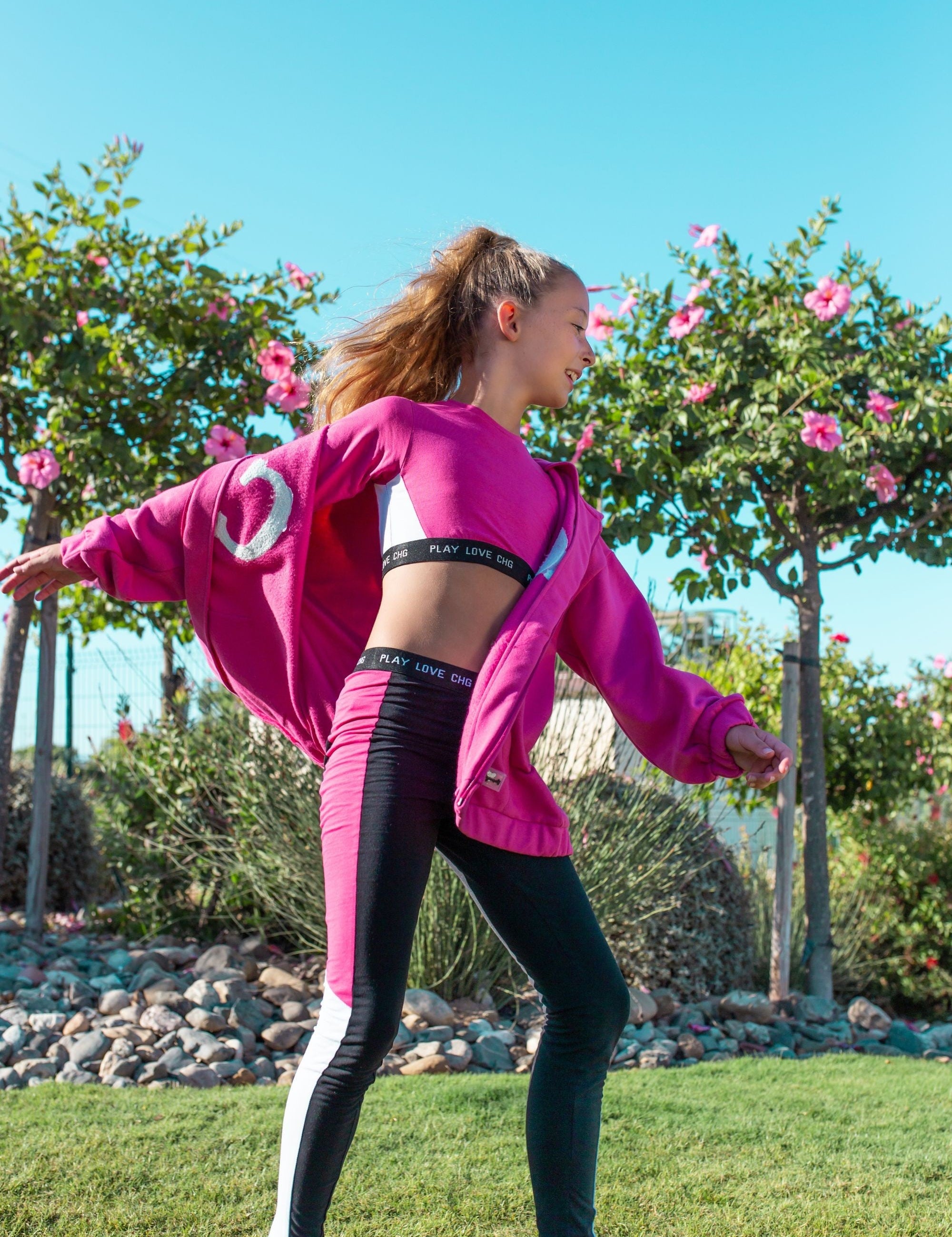 legging niña negro con cintura elástica para deporte Outlet