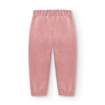 Jogger de niña rosa felpa elástica