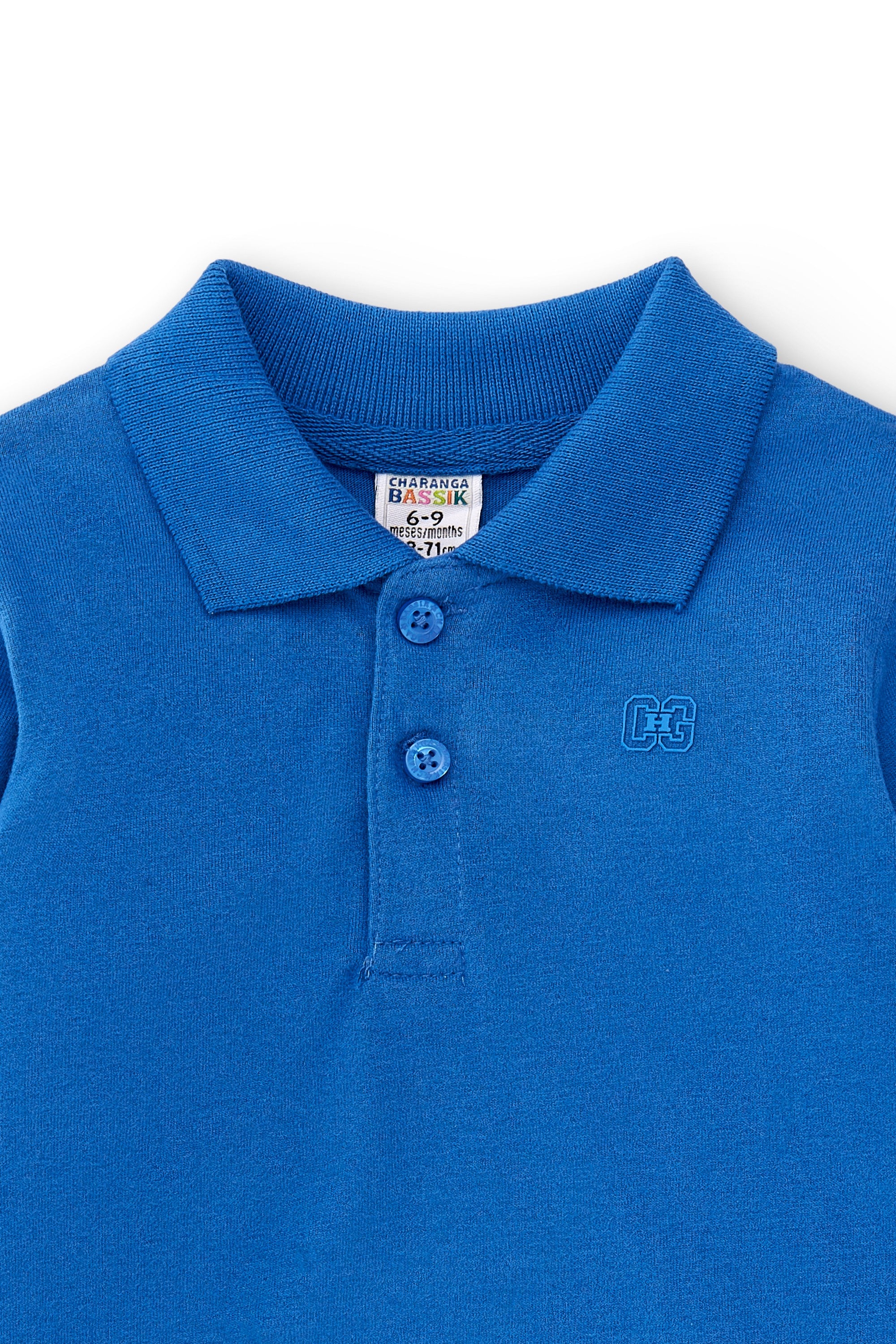 Polo de bebé azulón básico manga larga Charanga