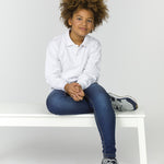 Polo de NIÑO blanco básico manga larga Charanga