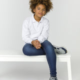 Polo de NIÑO blanco básico manga larga Charanga