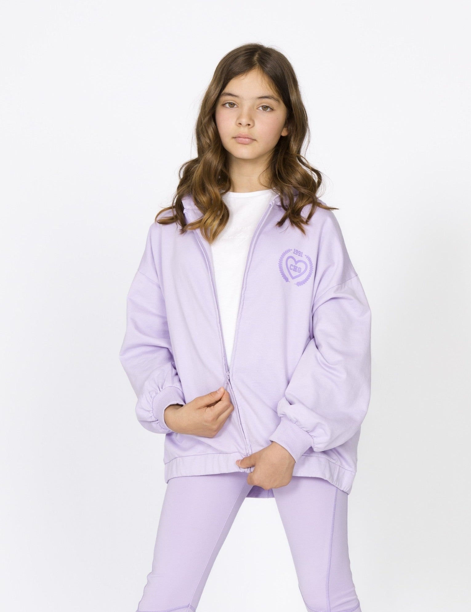 Sudadera de niña morado VERANO/Charanga
