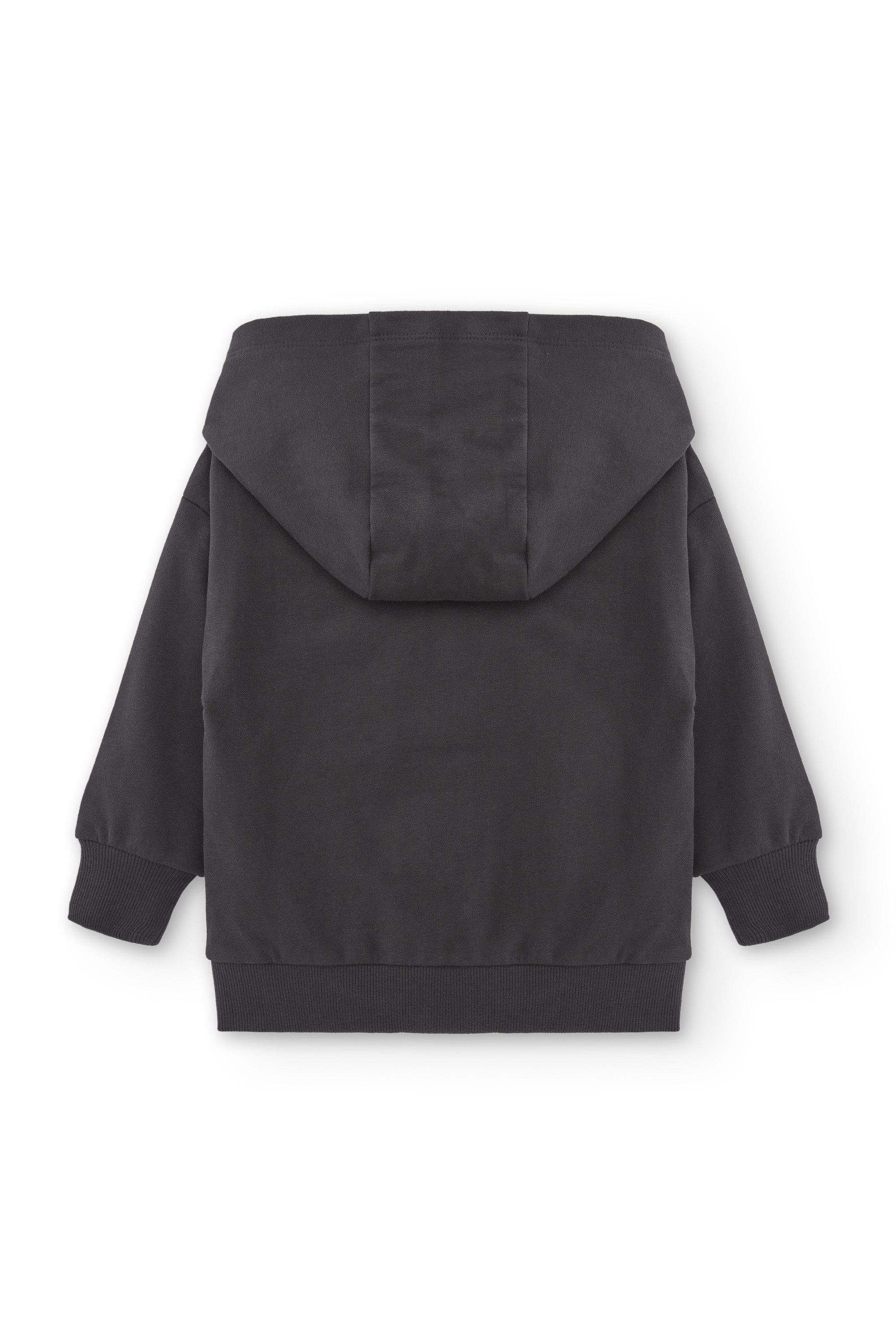 Sudadera abierta de niño color antracita con dibujo de calabaza Charanga