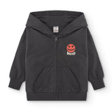 Sudadera abierta de niño color antracita con dibujo de calabaza Charanga