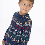 Sudadera cerrada de niño estampado navideño Charanga