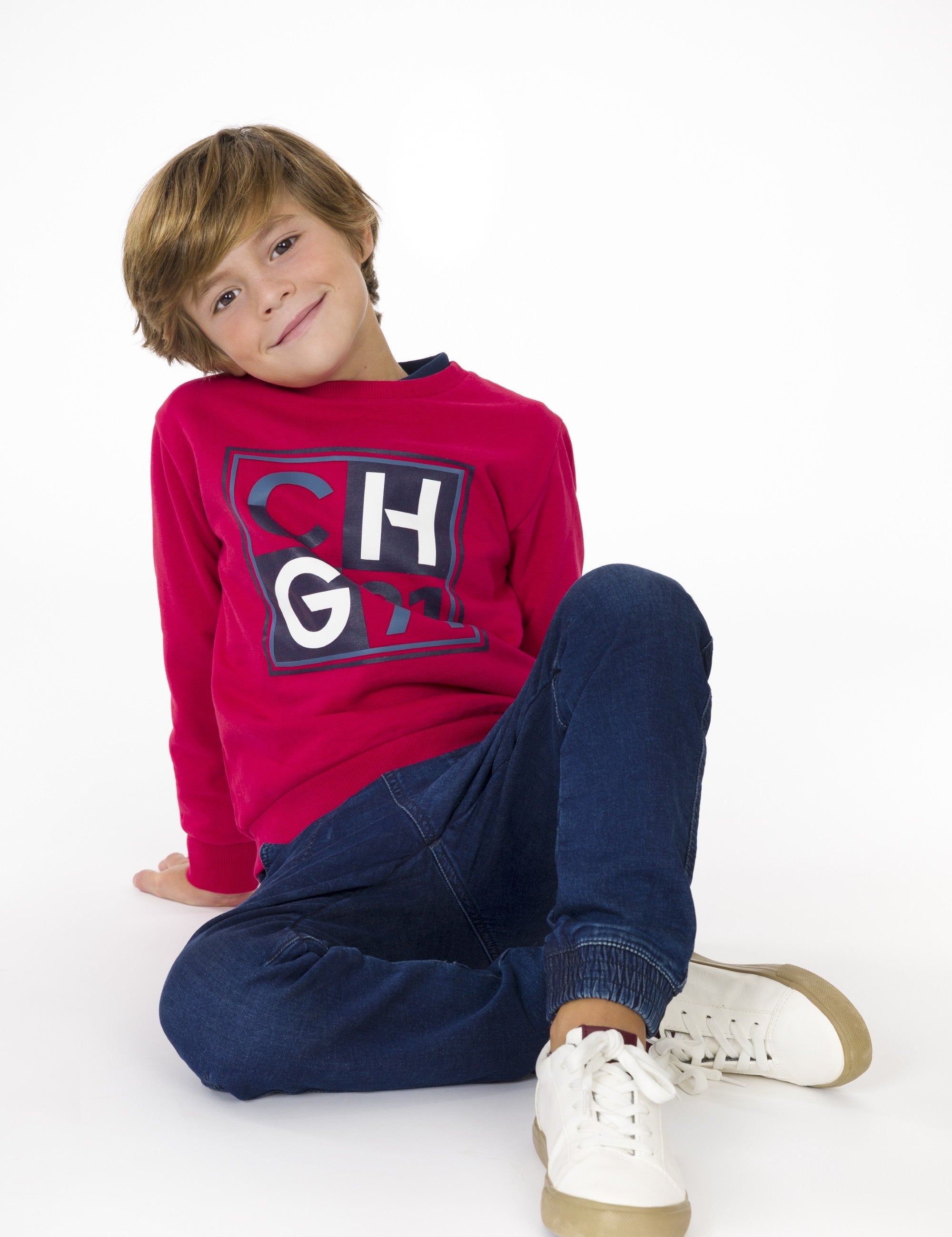 Sudadera cerrada de NIÑO rojo CHG Charanga