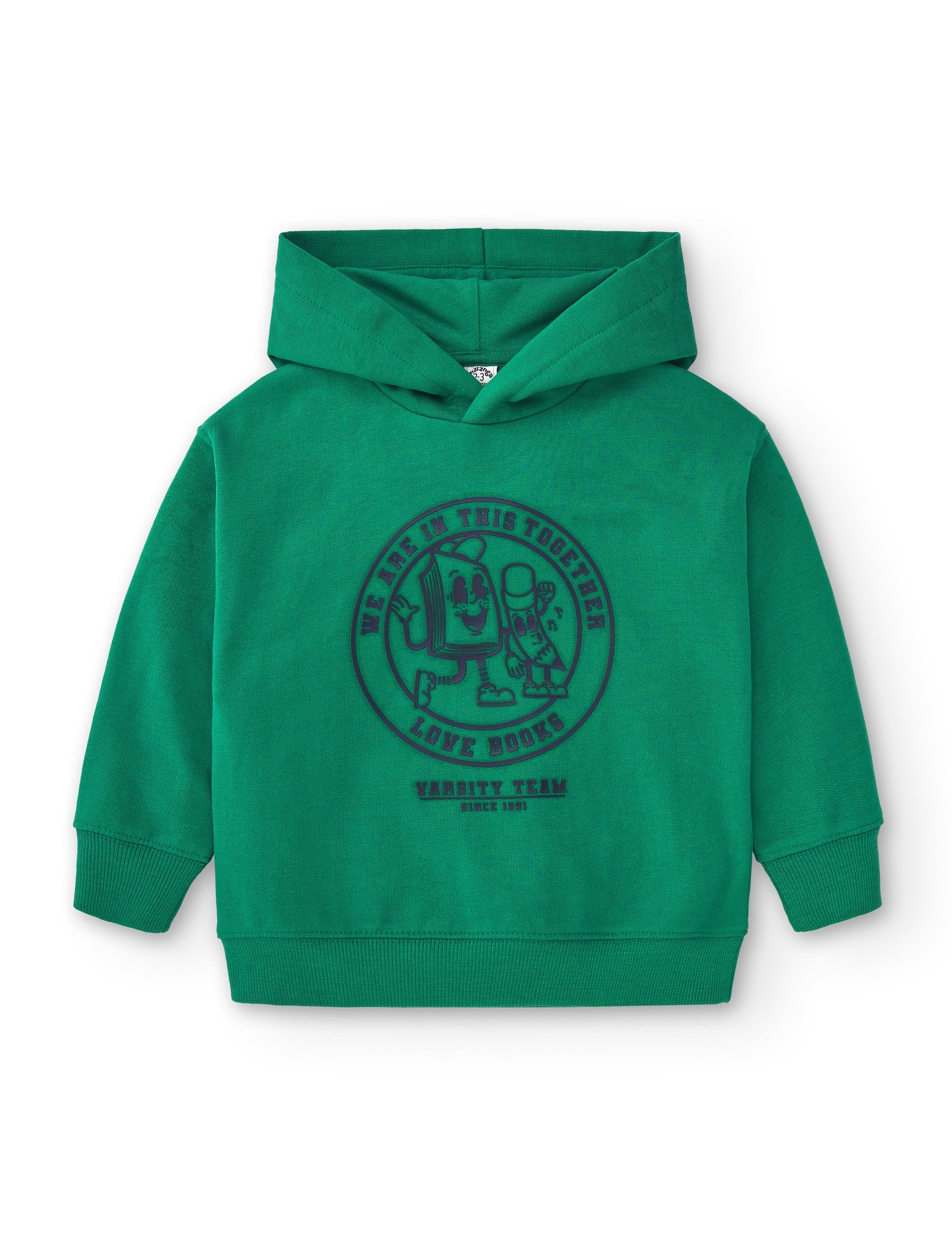 Sudadera cerrada de niño verde Charanga