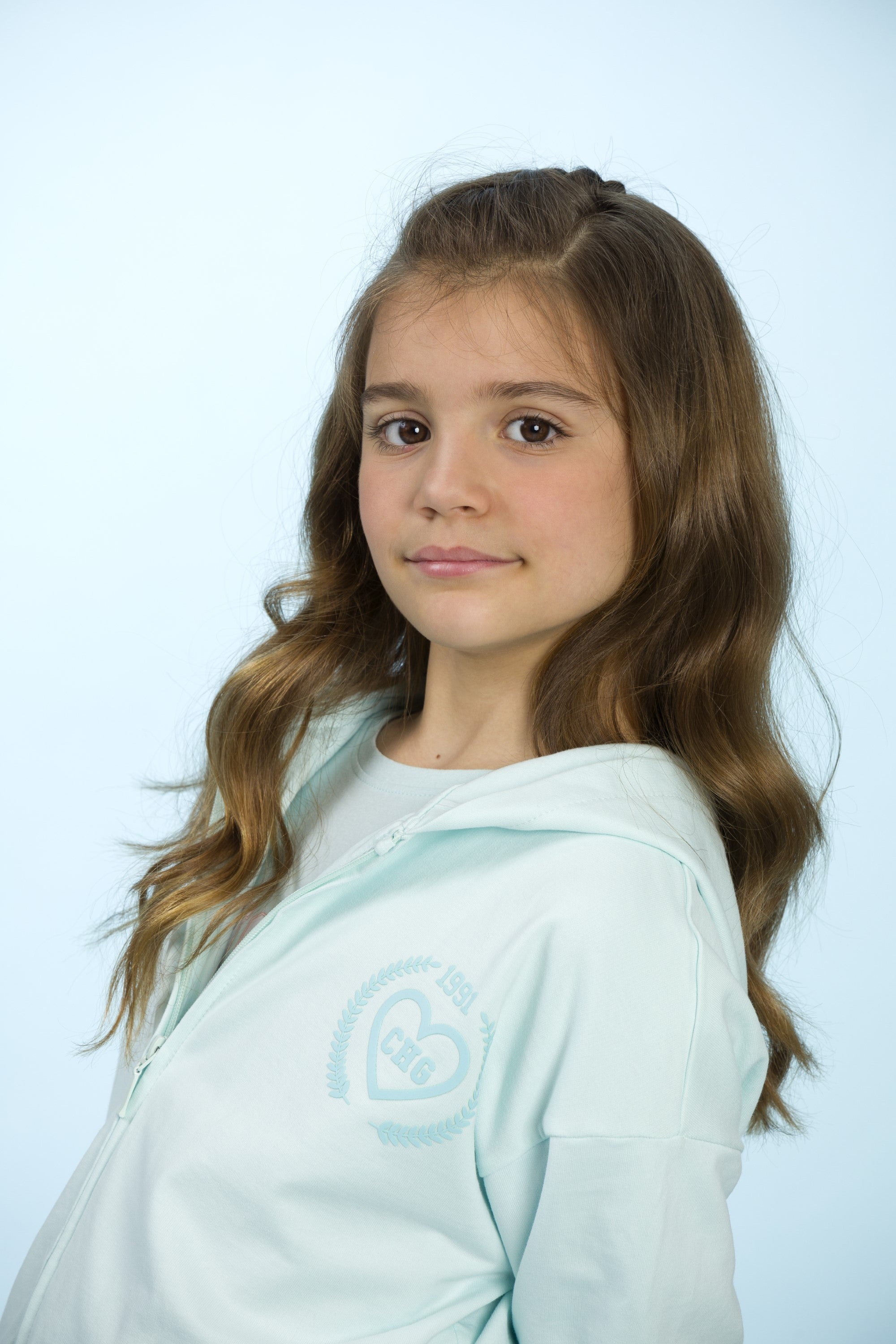 Sudadera de niña aguamarina VERANO/Charanga