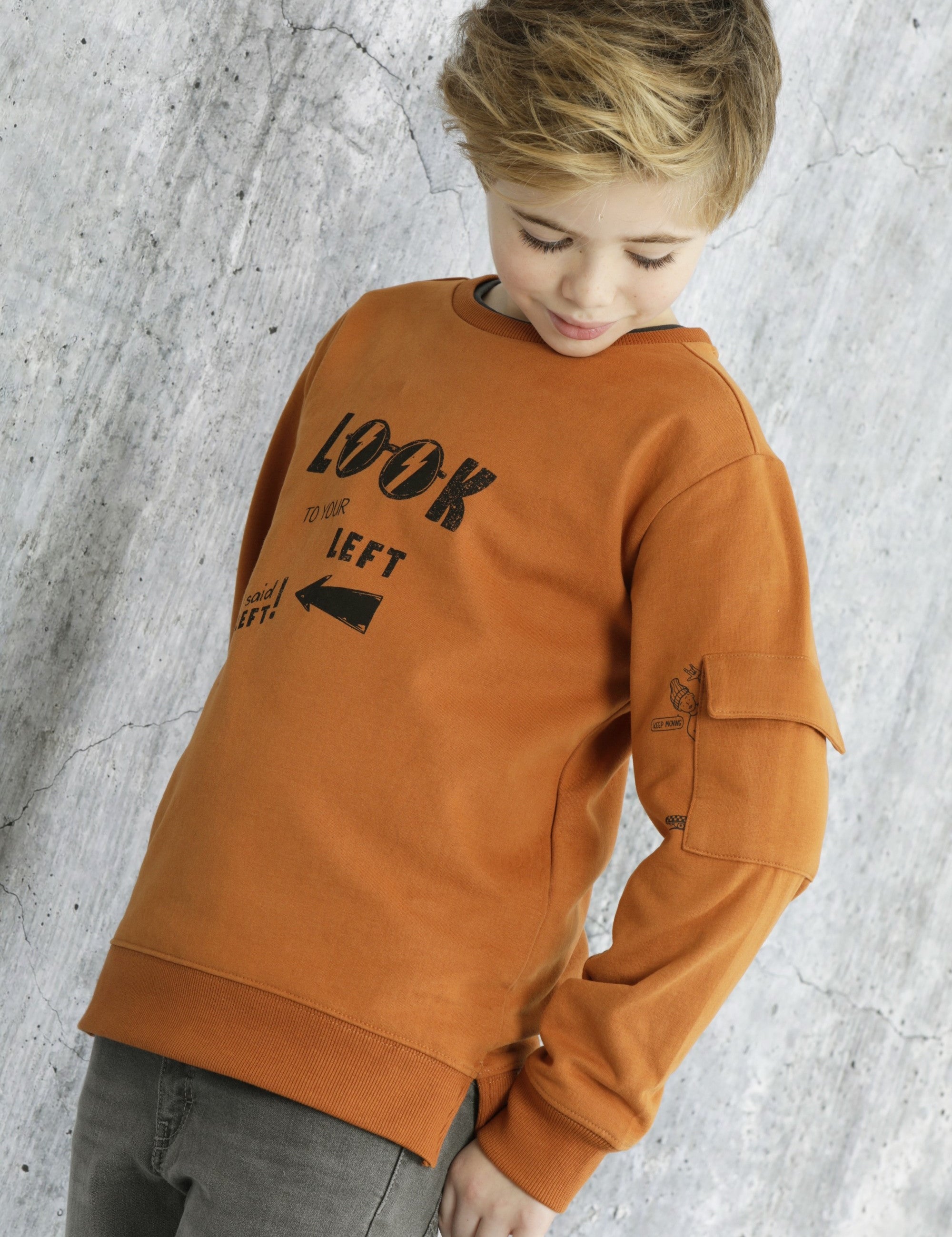 Sudadera de NIÑO marrón Look Outlet