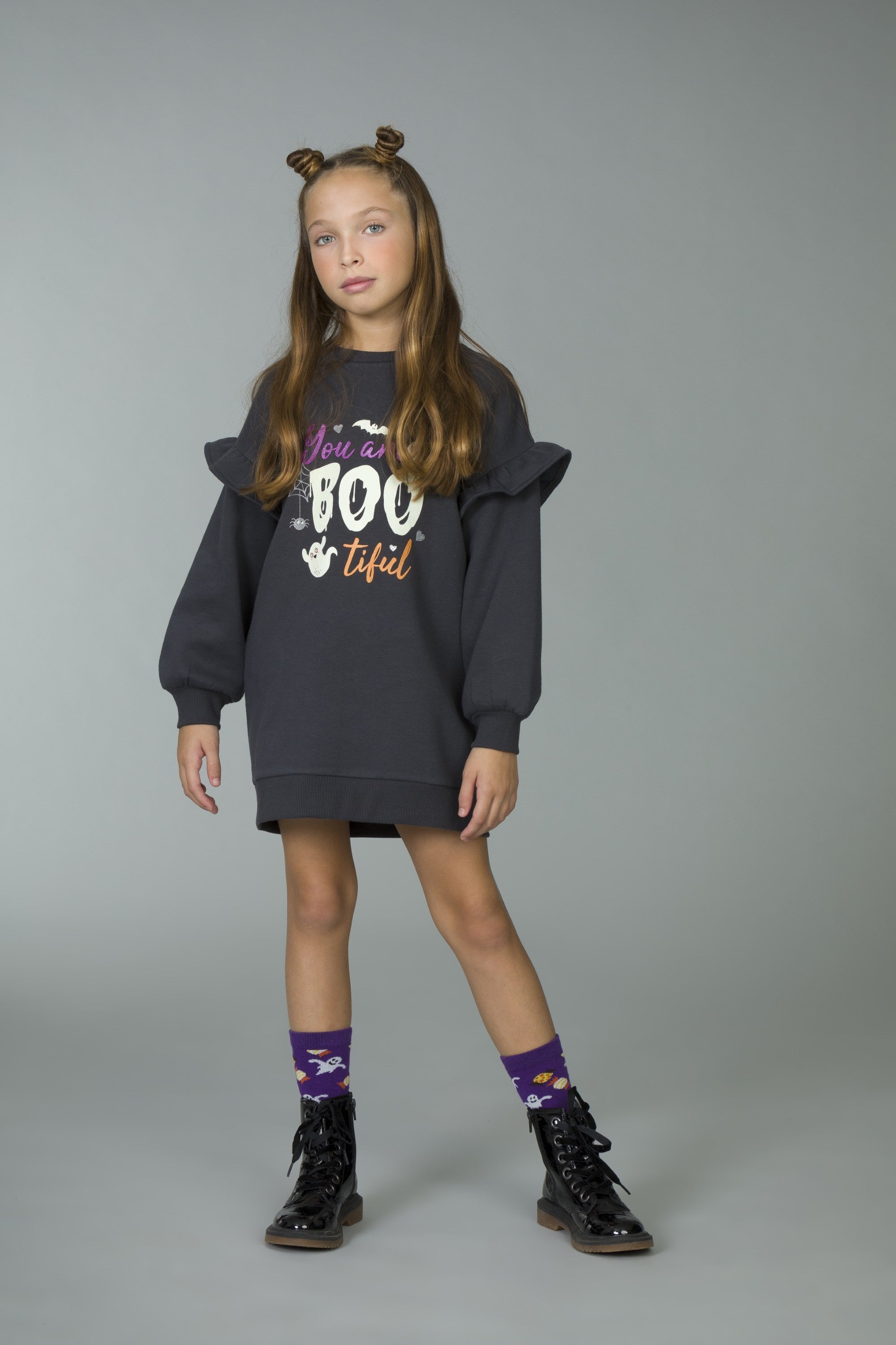 Vestido de niña en color antracita bootiful Charanga