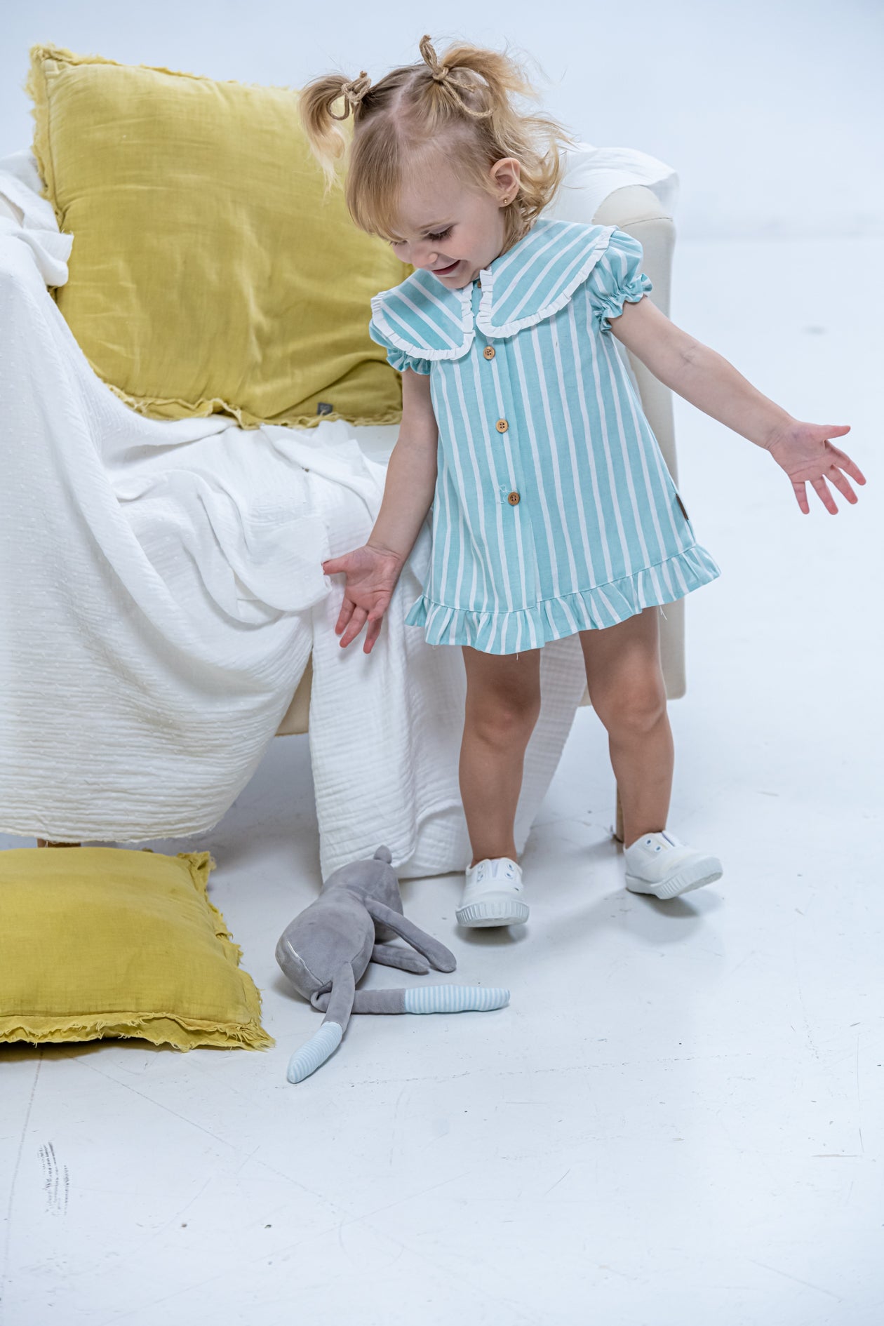 Cocote y Charanga turquoise baby dress