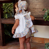 Conjunto vestido y capota recién nacida
