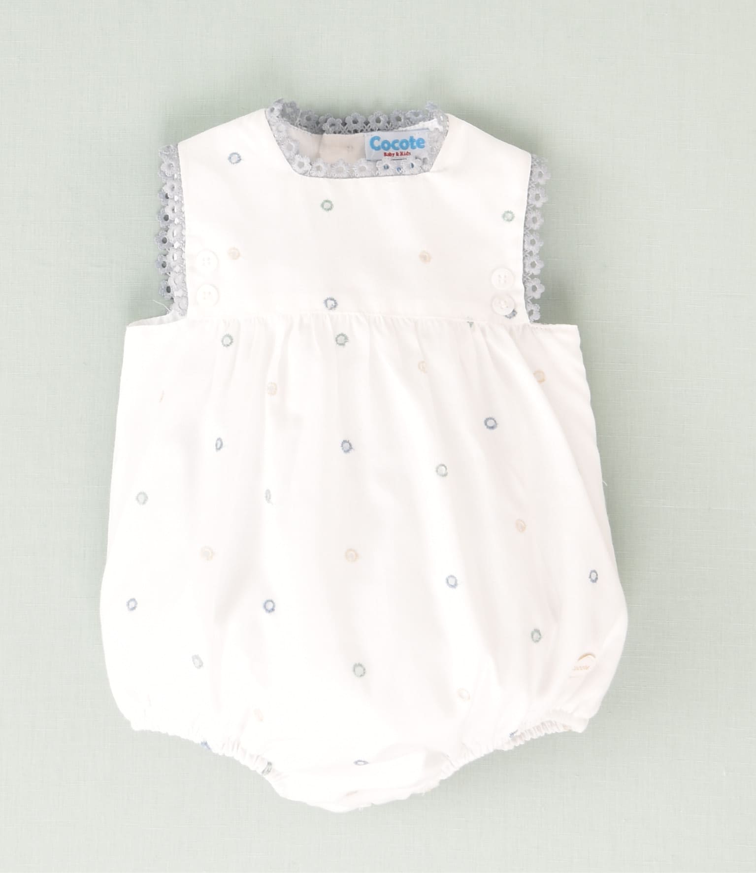 Pelele perforado recién nacido celeste | Cocote by Charanga