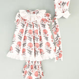 Conjunto vestido de flores recién nacido rosette