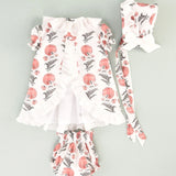 Conjunto vestido de flores recién nacido rosette