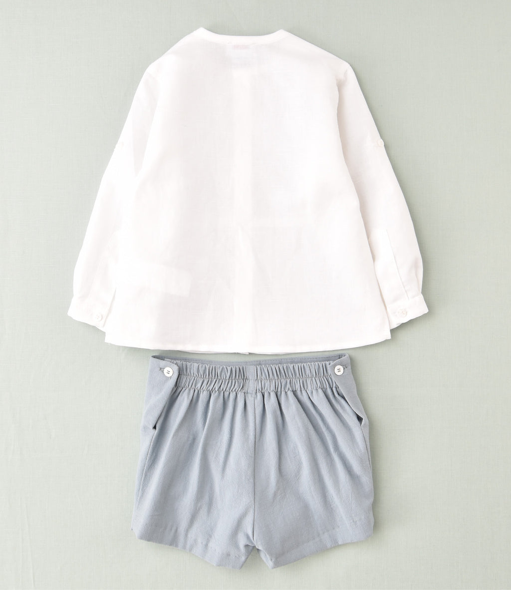 Camisa lino blanca niño